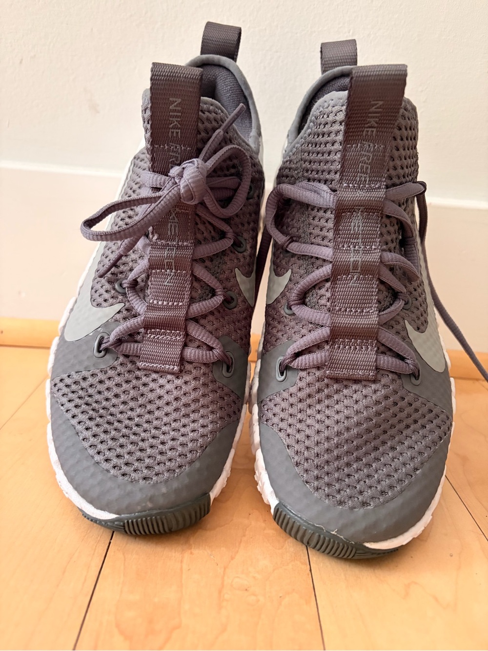 Nike Grey Mesh Athletic Sneakers with White Soles